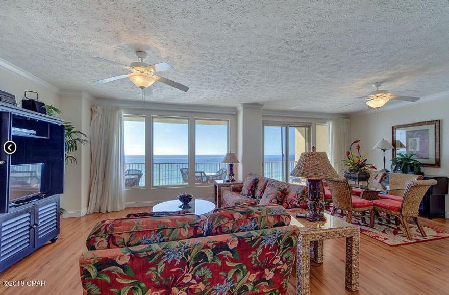 This is a beautiful 7th floor unit at one of the most desired complexes on the beach. The owner has done a great job in decorating the unit and the colors are beautiful. The unit features 9-foot ceilings. You will not believe the views -- especially sitting out on the 40-foot gulf front balcony!!!! The kitchen includes GE profile appliances, solid surface counter tops, and refrigerator with ice maker, dishwasher, built in microwave and self-cleaning drop in range and oven. Ceiling fans are in the living and dining rooms and both bedrooms. All information is believed to be correct but should be verified by the Buyer