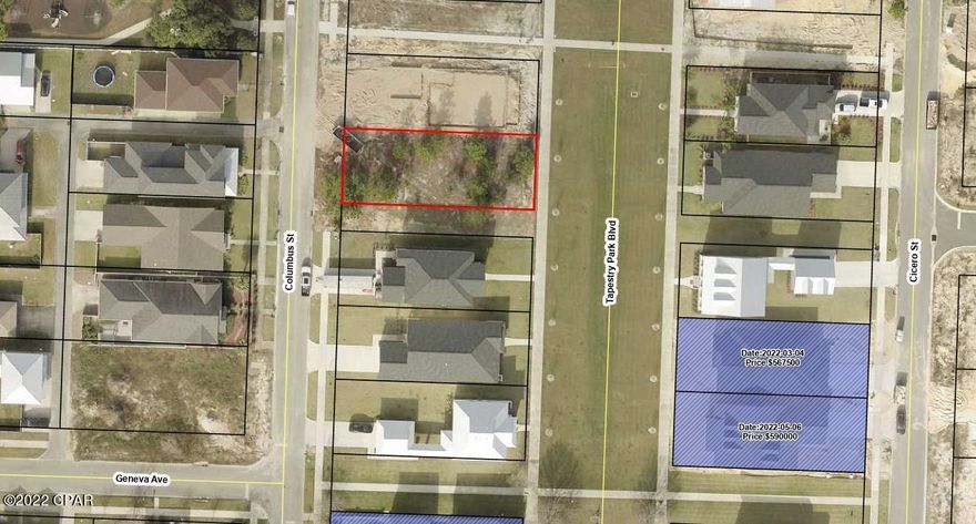 Come build your dream home in the very sought-after Tapestry Park community.  There's lots of Old Florida charm in this well planned out community that has underground utilities, vintage style lamp posts, and many amenities for the young and the young at heart.  You will find a full-size tennis count, a full-size basketball court, a community room, a conference room, and lots of common area.  Located in the heart of Panama City Beach, you'll be just 2 blocks from beach access #43, and 8 minutes to Pier Park.  Drive through this beautiful community soon and come see what all the fuss is about.  Seller also has a set of pre-approved building plans for a 2700 sqft, 2 story home to quicken the process. Lot meas. approx.