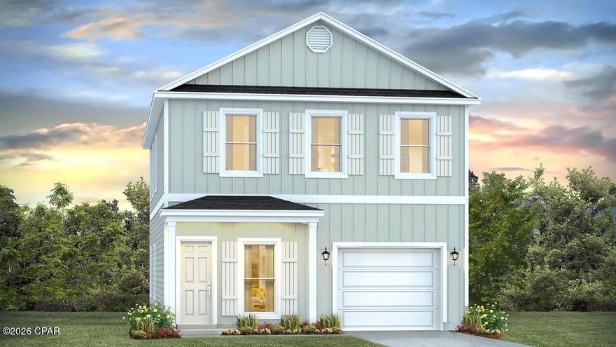 Welcome to 3551 Cottage Cove Lane at Sanctuary Beach in Panama City Beach, Florida. This pre-construction homesite offers the opportunity to secure new construction prior to groundbreaking. This property backs up to a wooded preserve and will be developed with the Norfolk floorplan and built to current design standards and specifications. Buyers may have the ability to personalize select finishes depending on the stage of construction. Estimated completion timelines and build details available upon request.

This home features an entry way with stairs leading to the second level bedrooms and a hall leading to the spacious downstairs living area. The foyer offers a coat closet and garage access just off the entry and a powder room. As you enter the open living area you will find an open kitchen with peninsula bar and space for bar seating. The dining area is spacious and looks over to the living area. The main living area serves as the heart of the home, as all bedrooms are on the second level. EVP flooring is throughout the main level in all common and wet area while each bedroom has carpet. White cabinetry is complemented by the quartz countertops, and the kitchen has an appliance package that includes a stove, microwave and dishwasher.

The stairs located off the foyer lead to a second level landing and hall with all bedrooms and a laundry area. The primary bedroom is located just off the landing and overlooks the back of the home. This space is the perfect retreat and has a large closet and private ensuite bathroom with a large soak tub and separate shower as well as a dual sink vanity.

Leaving the primary bedroom, you will find two additional bedrooms that feature a Jack and Jill bathroom with separate single sink vanities and a shower tub combination. The additional bedrooms are spacious and feature large closets for storage.