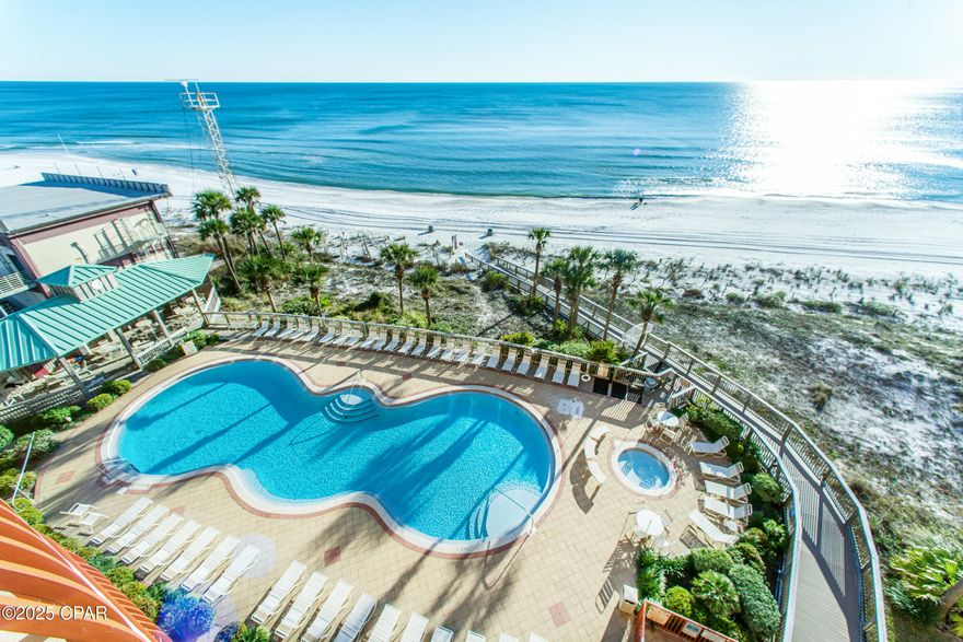 Discover unparalleled luxury and breathtaking Gulf front views in this exquisite 3-bedroom, 3-bathroom corner unit condominium located in the prestigious Hidden Dunes community. Perfectly positioned on the 9th floor, this stunning residence offers panoramic views of the Gulf, setting the stage for unforgettable sunsets and serene seaside living. Step into a grand living space bathed in natural light, featuring floor-to-ceiling windows that capture the beauty of the gulf. The open-concept layout seamlessly connects the living, dining, and kitchen areas, ideal for both relaxation and entertaining. The well-appointed kitchen is a chef's dream, equipped with modern stainless steel appliances, granite countertops, and ample cabinetry.

The large breakfast bar provides additional seating and a perfect spot for casual meals. Unwind in the sumptuous master bedroom, complete with private balcony access, allowing you to wake up to the sound of waves and stunning Gulf views. The en-suite bathroom boasts a spa-like atmosphere with a soaking tub, separate shower, and dual vanities. Two additional bedrooms are tastefully designed, each with their own private bathrooms, ensuring comfort and privacy for family and guests not to mention the additional bunk room for extra sleeping accommodations. The expansive balcony is the highlight of this home, offering a tranquil retreat to enjoy the cool Gulf breeze and watch dolphins play in the surf.

Hidden Dunes is renowned for its exclusive amenities, including a sparkling beachfront pool and hot tub for ultimate relaxation, and a well appropriated fitness center to maintain your active lifestyle. Direct beach access makes it effortless to enjoy the sugar-white sands and crystal-clear waters. The property is beautifully landscaped with lush tropical foliage, enhancing its peaceful ambiance. Positioned in the heart of Panama City Beach, this property is a stone's throw away from world-class dining, shopping, and entertainment. Explore nearby attractions such as St. Andrews State Park, Pier Park, and a plethora of golf courses. Experience the epitome of coastal luxury at Hidden Dunes 901. This spectacular condo offers a rare opportunity to own a piece of paradise, where every detail has been thoughtfully designed for comfort and style. Whether you are seeking a permanent residence or an upscale vacation home, this property promises an extraordinary lifestyle on the coast.