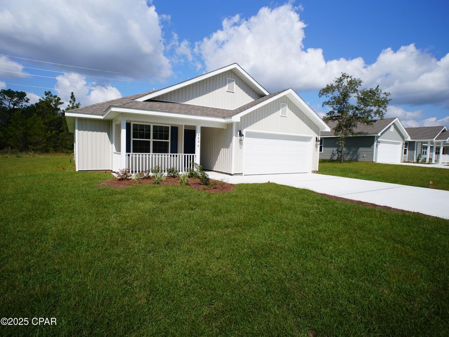 Homes by Deltona at Sunny Hills is excited to announce the launch of the Hidden Gems - Craftsman Collection. Take a step inside The Opal, a brand new never before seen 3-bedroom, 2-bath, 2-car garage model available exclusively in Sunny Hills. This beautiful home boasts a large, open concept living area perfect for entertaining. Long day? Step outside the dining room into quiet, peaceful solitude and enjoy a nightcap on your covered back porch. The spacious master suite and large walk-in closet is sure to win your heart - showcasing a free-standing tub, double vanity and sperate walk in shower in, the master bath is the epitome of relaxation. Large secondary bedrooms with their own walk-in closets offer ample space for kids and visitors alike. Start your mornings with coffee and the calming sounds of nature from your covered front porch. Purchasing a Deltona home enables you to live the best of both worlds. Located just 40 minutes North of the beach, it is perfect for day trips into Panama City while still being able to return home to serenity away from the hustle and bustle. Settle into your dream home today.