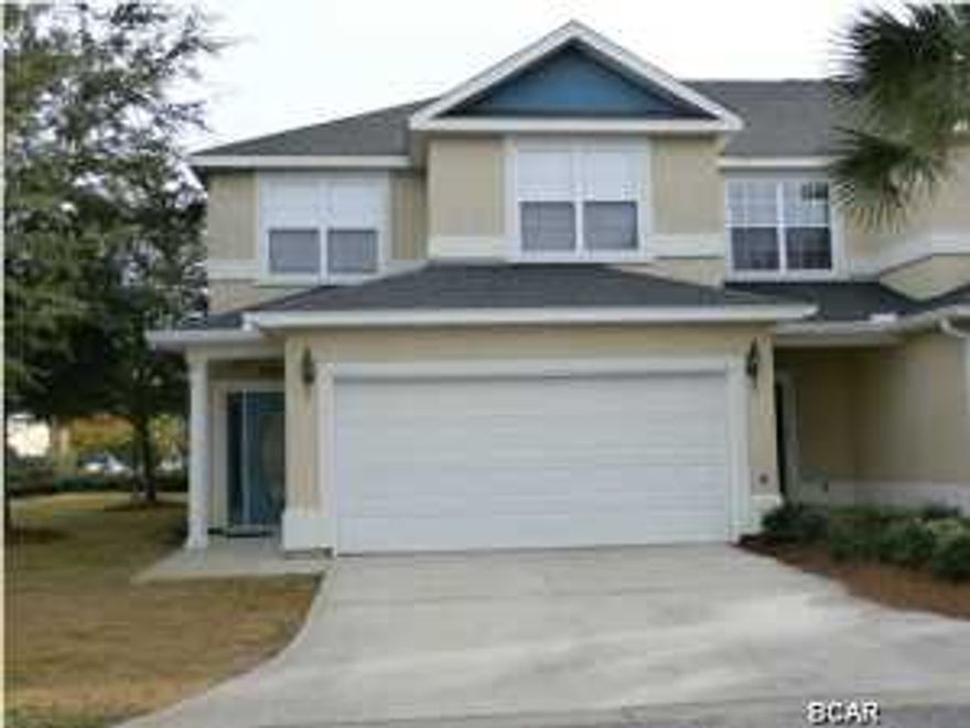 ANNABELLA'S TOWNHOMES is a gated community with a great location perfectly situated between Pier Park and the Hathaway Bridge. Zoned for Breakfast Point Academy. 3 bedroom, 2.5 bath, two story townhome. The upstairs consists of three bedrooms and two full baths. The master bedroom has twin closets; its bath has double vanities! The first floor consists of a large living/dining area, 1/2 bath, kitchen with breakfast bar, pantry and laundry. This is an end unit, located near the community pool. Community also has a fitness center. No Pets please.