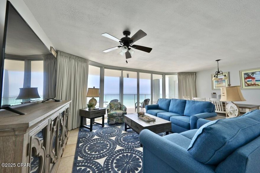 CURRENTLY UNDER CONTRACT-SELLER WILL CONSIDER BACKUP OFFERS. Rare opportunity to own a low-floor, beautiful 3 Bedroom condo at one of the most popular resorts in Panama City Beach. This West End unit has floor to ceiling windows throughout the entire condo to enjoy Gulf Front views from every room. Private balcony access in every room so you never miss the breathtaking sunrise or sunsets the Emerald Coast has to offer. The 3rd Bedroom or MIL suite contains a full bath and wet bar. Resort amenities include 3 pools heated year round, hot tubs, Tiki Bar, Fitness Center, 24HR gated security and beach services (padded beach chairs, umbrellas and watersports). Prime central location near dining, shopping and entertainment. Great Investment with solid rental history, booked week after week for the last several years with great reviews and many returning guests.