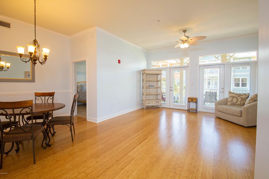 This 2 Bed/2.5 Bath Island Reserve condo is in immaculate condition new paint, and feels like a brand new unit Unit!  Partially furnished.  Boasts a floor plan with 2 Master Suites.  Life at Island Reserve is similar to what you might expect from a 5 star resort but is not a vacation rental property long term rentals only and it is 68% primary residents living there.  Island reserve is an oasis away from all the hustle and bustle of Panama City Beach, just a little over a mile away from both the Beaches & the Hathaway Bridge. Island Reserve features low assoc. dues and unbeatable amenities including a Full Gym, Rec room, and Indoor Basketball Court! This unit overlooks fountain and courtyard area with a view of the One acre pool. This is a secure gated community located on 23 acres