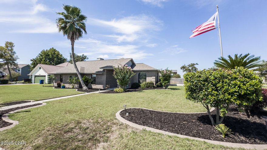 CURRENTLY UNDER CONTRACT, SELLER WILL CONSIDER BACKUP OFFERS. Discover the charm and craftsmanship in this stunning executive home. Nestled in a vibrant neighborhood with easy access to schools, highways, beaches, and shopping. This fine home welcomes you with a cozy covered front porch. Step inside to find soaring high ceilings, gleaming hardwood and tile floors, and a striking double fireplace that elegantly separates the living and family rooms, enhanced by built-in speakers and recessed lighting. The thoughtfully designed split-bedroom layout ensures privacy, with an oversized main suite that's a true retreat—complete with direct pool access, a spa-inspired bathroom featuring a large tiled shower and separate soaking tub, and a generous walk-in closet for all your storage needs. Outside, your personal oasis awaits with a sparkling pool with waterfall, and an expansive patio perfect for lounging or entertaining. Boaters and RV enthusiasts will appreciate the covered parking behind a secure fence and an extra-wide driveway to accommodate all your vehicles. This home blends upscale features with everyday practicality, offering an exceptional lifestyle without the premium price tag. Schedule your private tour today to experience all this remarkable property has to offer!