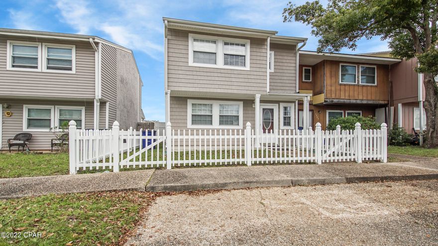 Beautiful fully completely remodeled from top to bottom. The list of improvements are as follows. New roof, A/C  unit to include all new duct work. New siding and windows along with new fencing front and rear and two new sheds, sprinkler system and under a current Termite bond. Interior has new doors throughout all freshly painted with crown moulding. New commodes in the bathroom, new bath fixtures, ceiling fans, new floors, new stairs and  closets. All new appliances and all wall mounted TV's left in place already mounted. Great convenient location with rear alley parking in the private fenced in back yard. There is no HOA and the unit is in a  premier location with close to proximity to all public emergency services and shopping restaurants and conveniences.