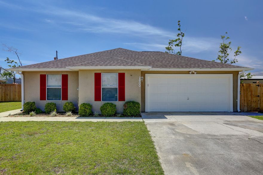 Like New, Beautiful 3 bedroom 2 bath split floor design with modern open concept. This MUST SEE Move-In-Ready Home has a New Roof, New Paint, New AC/Heat system, New Privacy Fenced back yard, New Gutters, Newer Hot Water Heater, Tile floors, and just needs a New Homeowner.  Located in Pine Tree Subdivision,  This home is at the end of a Cul-De-Sac and features worry free underground utilities. This home has so many features you may be looking for and is worth taking a look just to see how immaculately clean this home smells, feels, and looks.  The whole house inside and out has fresh professional paint with modern neutral colors. All appliance incl Washer/dryer convey. All info and measurements are approximate, buyer to verify all info deemed important. Ask to see Buyer FAQ. Click More... Come see how wonderful this floor plan flows and enjoy the openness and lighting.  Bring your camera or phone and snap a few photos to send to your friends saying "Look at this Amazing Home I am buying"!  It is highly recommended you make an offer quickly as homes like this are rare.  Nobody has lived in the home since it was renovated into its Like New Condition.  Seller's job change is reason for sale and is hoping someone who also takes pride in ownership will buy will enjoy it for years to come.    Check out the oversized Garage, Spacious back yard that has room for pool, pets, and entertaining guests.  2800 Tracy Lynn Ct is centrally located and a short drive to Tyndall, Beaches, Shopping, restaurants and lots of recreational activities.  Call today for your Exclusive Private Showing before someone else buys it.