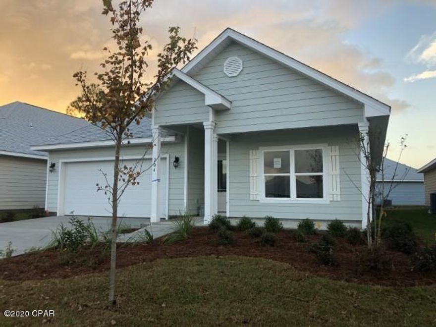 Welcome to Emerald Cove! This up and coming community is conveniently located on the East end of Panama City Beach. Living here would mean that you are just a few short minutes from having your toes in the white sand of our beautiful Emerald Coast. The Rhett is a 4 bed, 2 bath, 2 car garage, open layout floorplan with a large island in the kitchen overlooking the dining and living area. Interior features of the Rhett include elegant 9ft ceilings, gorgeous granite countertops in the kitchen and bathrooms and vinyl flooring throughout the home with carpet in all bedrooms. This home comes standard with a Smart Home Technology package which includes a KwikSet keyless entry, Skybell doorbell, automated front porch lighting, an Echo Dot device, and Quolsys touch panel which can be integrated to control your lighting, thermostat, front door and so much more. 

This home is being constructed with the Zip Sheathing system, providing greater protection than a traditional housewrap from damages due to wind, rain, and extreme weather. A builder 10-year structural warranty is also included.

Pictures may be of similar, but not necessarily of subject property, including exterior and interior colors.