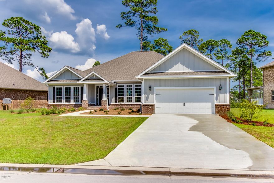 Construction Complete! This popular Mila plan welcomes you with a spacious entryway. This home has a formal dining and office at the front. Double tray ceiling in great room 

that opens to over-sized island in kitchen. Jack and jill bath between 2 bedrooms.  Fourth bedroom has a bathroom just across the hall. Outside you will find a covered patio that has access from three different areas of the home. Fanning Bayou is a natural and secluded setting surrounded by conservation habitat, yet within close proximity to shopping, dining, and the new Panama City International Airport.The neighborhood has a gorgeous pool house complete with a 5,000sf pool, open and shaded lounge areas, entertainment pavilion and green space. The neighborhood has a gorgeous pool house complete with a 5,000sf pool, open and shaded lounge areas, entertainment pavilion and green space.For Move-In/Completion Estimates: Ready dates are estimates only.
Pictures may be of similar, but not necessarily of subject property, including exterior and interior colors.