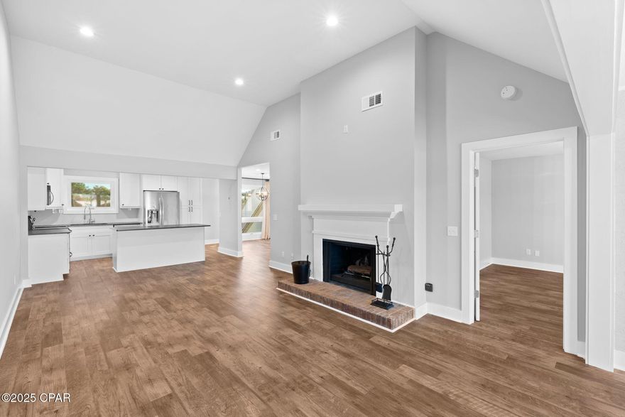 This beautiful 2-bedroom, 2-bathroom villa offers modern upgrades including stylish vinyl flooring and an open floor plan where the kitchen overlooks the spacious living area—perfect for entertaining or relaxing. Nestled within the gated Bay Point community, enjoy 24-hour roving security, access to the prestigious Nicklaus Golf Course (the only one in NW Florida), Point South Marina with slips for vessels up to 120 feet, and five HydroGrid clay tennis courts. Resort-style living at its finest!