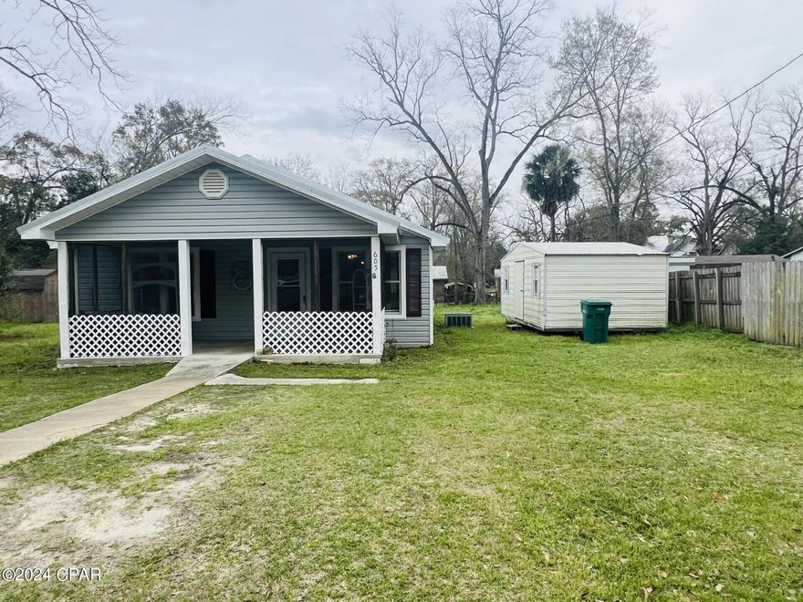 CURRENTLY UNDER CONTRACT, SELLER WILL CONSIDER BACKUP OFFERS' Charming 3 bedroom, 1 bath home located in the heart of Chipley. Property sits on a large 75 x 150 lot with a 16x24 metal shed. There is plenty of additional yard for your pets, a nice garden and/or to build your ''she shed'' or ''man cave''! This spacious home also has a separate laundry room, eat in dining room and plenty of windows that create natural lighting throughout. Additional features include a screened in front porch, wooden back deck, updated vinyl flooring, newer hot water heater and metal roof. The property is conveniently on city sewer and water. Updated survey is available for the new Buyer. Call today to schedule your showing!