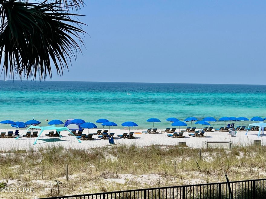 Proposed reduction in HOA fees. ($1,750.55) begining 3rd qtr.  
Gulf Front Living At It's Best! Take a look at this beautiful  Commodore Condo today. Fully furnished and rental ready. Short-term vacation rentals are allowed. This second floor 2 bedroom 2 bath condo has amazing views of the beach and emerald green waters of the Gulf. Large gulf front balcony with access from living area and Master bedroom. The Commodore is located on the quiet east end of Thomas Drive with in walking distance to St. Andrews Park. Additional outside storage closet, full size washer & Dryer, Quartz countertops, hurricane approved patio doors, crownmolding, stacked stone in entrance and under bar, seasonally heated pool, custom made cypress patio furniture, complex has 24 hour security and much much more. Don't miss this one! Schedule a showing today!