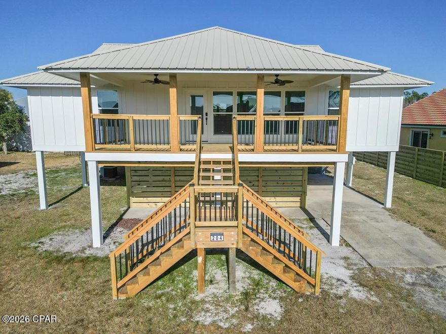 This Beautifully and totally remodeled, custom 3 bedrooms, 2 bath home is located 2 blocks from private deeded Beach access of sought after Gulf Aire Subdivision. Theres a covered front and open back beautifully crafted deck each 12x24 ft. The side yard has the perfect spot with a Gulf view for a Firepit and chairs. There is a Community Pool, Tennis Court, Pickle Ball Courts and a Playground. It's a wonderful Golf Cart Community. There are many fine dining Restaurants and Specialty Shops in the area. There are miles of beach to explore and sunsets to enjoy.