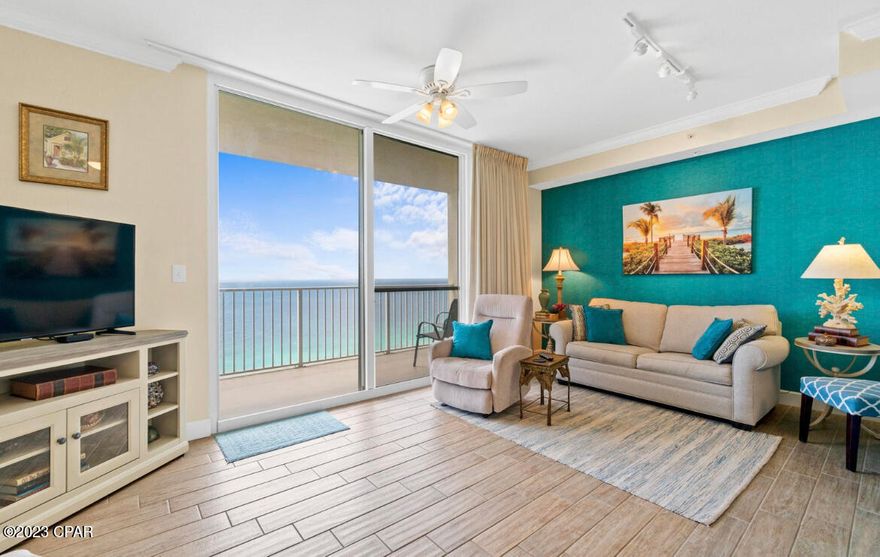 This stunning 1 bedroom, 2 full bath unit has been meticulously maintained by its owners. Featuring built in bunk beds, newer appliances and water heater, granite counters, crown molding, and porcelain wood plank look tile. This unit is the definition of TURN KEY - FULLY FURNISHED - VACATION RENTAL READY. This will leave you time to enjoy all that Tidewater as to offer. Featuring two outdoor pools, indoor pool, gulf front fitness center, movie theater, arcade, bar & grill, jacuzzi, sauna, and last but not least you are steps away from your toes in the white sandy beaches that the Emerald Coast is known for. Looking to spend the day enjoying Panama City Beach - you are a short walking distance from Pier Park, which provides the best restaurants, shopping, and entertainment in the area.