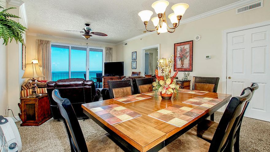 This 5th floor unit is nicely furnished with an oversized balcony. The master bedroom opens directly onto the balcony overlooking the scenic Gulf of Mexico. This unit has an outside owners storage room. The complex has multiple levels of covered garage parking on both sides of Front Beach Road and a walkover for easy access. The third floor has a sauna, a small fitness area, and onsite Condo Association management. The ground floor has both (heated) indoor and outdoor pools, a sauna, as well as a hot tub and direct access to one of the beach. Measurements are approximate, verify if important. (pictures coming soon)