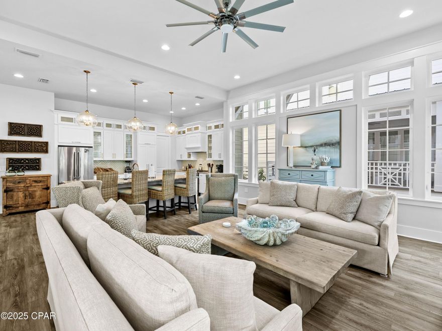 Nestled within the serene Lakeside at Blue Mountain Beach community, this stunning four-bedroom home offers the perfect blend of luxurious living and natural tranquility. Backing up to the pristine Point Washington State Forest, this property ensures unparalleled privacy, while its prime location near the front of the neighborhood provides a short, effortless stroll to the sugar-white sands of 30A's beaches.  
Immaculately maintained and never rented, this home feels like new, with an elegant design that prioritizes both form and function. The open-concept living area is bathed in natural light thanks to expansive windows and transoms that seamlessly connect the indoors to the beauty of the outdoors. The centerpiece is a striking white Soho cracked glass tile fireplace flanked by high-end finishes such as a chevron-patterned Grigio kitchen backsplash, gold hardware and fixtures and craftsman-style trim. Perfect for entertaining, the chef's kitchen boasts a spacious island, double-stacked cabinets with glass doors, and a premium gas range. Thoughtful construction includes impact-resistant windows, foam insulation, mitered siding corners and custom-made angle brackets and porch beams, ensuring this home is as durable as it is beautiful.  

The spacious master suite on the main floor offers ultimate convenience, while the backyard oasis, bordering the state forest, provides unmatched privacy and a peaceful retreat. With access to a neighborhood pool and the nearby beaches of 30A, this home is perfectly positioned for both relaxation and adventure.  

Ideal as a primary residence, second home or investment property, this Lakeside gem delivers an exceptional lifestyle and unparalleled quality.