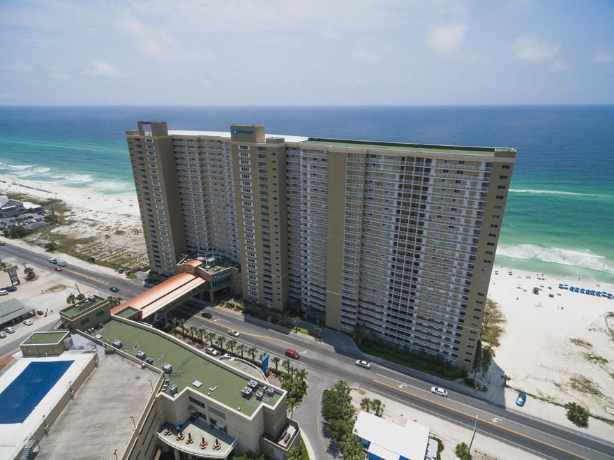 Gulf front condo on the west end of Panama City Beach, a little over a mile from Pier Park! Great property with great income potential. This two bedroom plus bunks, and two bathroom condo offers generous space and sleeping accommodations for 8 people. Located on the beach with views! Fully Furnished condo and ready for instant living or rental income. Emerald Beach Resort offers not only a great location being around a ton of restaurants and has a wide array of amenities, including a gym, three pools, hot tubs, splash area for kids, tiki bar, Starbuck's, gift shop, covered parking & the exquisite Sky Lounge offering cocktails and more! Make an appointment today! You will not be thrilled!