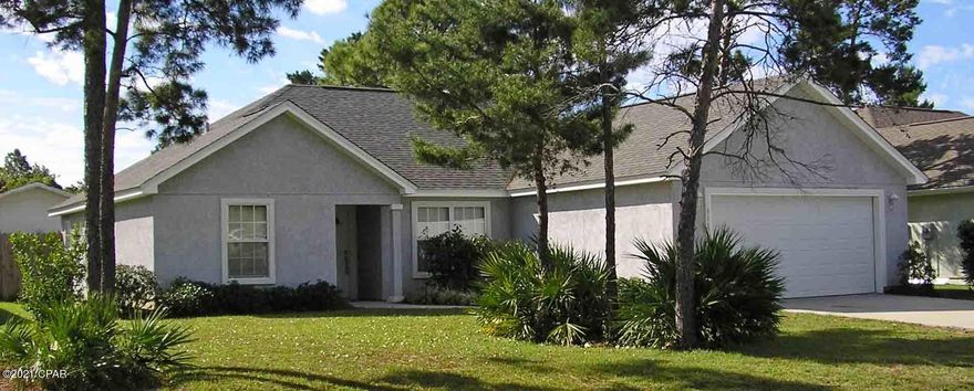 Welcome to 312 Brady Way, three Bedroom 2 full Bath with split bedroom plan in Family-oriented Hidden Pines subdivision.  Home is in Great shape. Pictures are representative to show the floor plan without furniture.

Five minute drive to Navy Base (NSWC PC) and within commuting distance (20 miles) of Tyndall Air Force Base.  Over 2300 square feet under roof and approximately 1550 square feet heated and cooled space.  Fully fenced rear yard.  Split bedroom floor plan with large family room graced with fireplace and cathedral ceiling, spacious master bedroom with tray ceiling design and master bath with whirlpool (jacuzzi-type) tub, separate shower, double vanity, and walk-in closet.  Ceiling fans throughout. Two car garage with electric garage door opener.  Garage attic storage area. .  Economical heat pump system.  Lawn sprinkler system.  A super home in a wonderful family neighborhood. EXCELLENT SCHOOLS - CLOSE TO PATRONIS SCHOOL. FIVE-TEN MINUTES DRIVE TO ST ANDREW'S BAY AND GULF OF MEXICO.  

Pets: will be considered with additional $500  pet deposit.