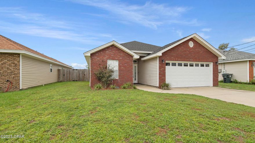 Currently Under Contract, seller will consider backup offers. Welcome home! This fabulous three bedroom two bath home is right in the heart of desirable Lynn Haven. This location is convenient to shopping, restaurants, schools, parks, and public boat ramps. The split bedroom plan is great for families as well as the large living areas and large fenced backyard. The kitchen features granite countertops and stainless steel appliances. Right off of the kitchen is the laundry room and pantry. The living room gets plenty of light from the rear French doors and has a beautiful tray ceiling. The primary bedroom, also equipped with a tray ceiling, is a great size and has a double vanity on suite bathroom along with two closets. Adding even more to this amazing home is its two vehicle garage and covered patio. The roof was replaced in 2019 and home owner is offering a one year standard home warranty through Old Republic with the sale of the property. All measurements are approximate and should be verified if important. This move in ready home will not last long so don't wait to come see it!