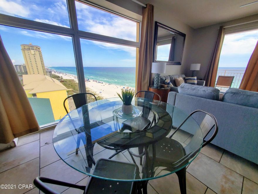 Under contract.  Seller accepting back-up offers. With views this good you may never want to go home. At 1588 sqft, this 3 bedroom, 2 bath gulf front condo is large enough to feel like a house, but with all the perks of resort living! It also has a prime eastern corner location, offering expansive views of the gulf from the kitchen, dining, living area, and all 3 bedrooms. Large balcony can be accessed from living area or master bedroom! Freshly decorated, ready for your next rental.