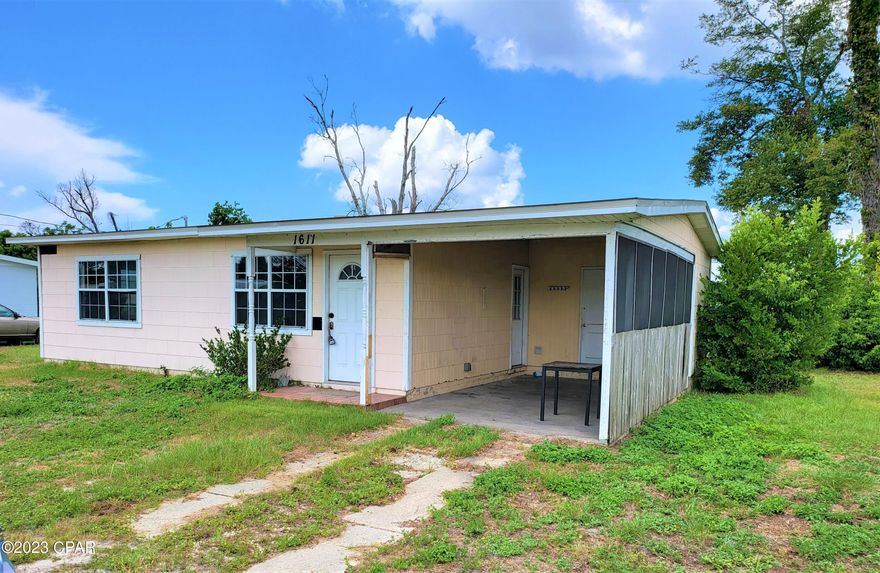 This cute two bedroom home located close to St Andrews. It features central heat and air. The yard is large enough for a swimming pool.