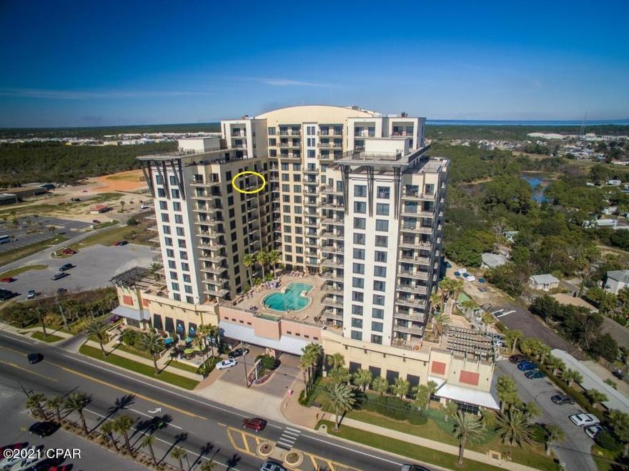 Tripadvisor ranked Panama City Beach as #2 ''Emerging Destination'' in the world in 2021 Travelers Choice Awards! With 19 million annual visitors, now is the time to secure your own personal investment in paradise! Origin at Seahaven, is a striking luxury condo complex in west PCB 1 mile from the famous Pier Park! Origin is unique as one of the ONLY buildings offering interior corridors for year round comfort with ample covered parking! This lovely unit has low HOA, comes turnkey & completely furnished with solid wood furnishings/entry-door, private Gulf view balcony, King size bed, sleeper sofa, tile floors, & fully stocked kitchenette with fridge! Amenities include Grande pool terrace with heated pool, gym, theater, game/laundry rooms, observation deck & even onsite giftshop! A must see!