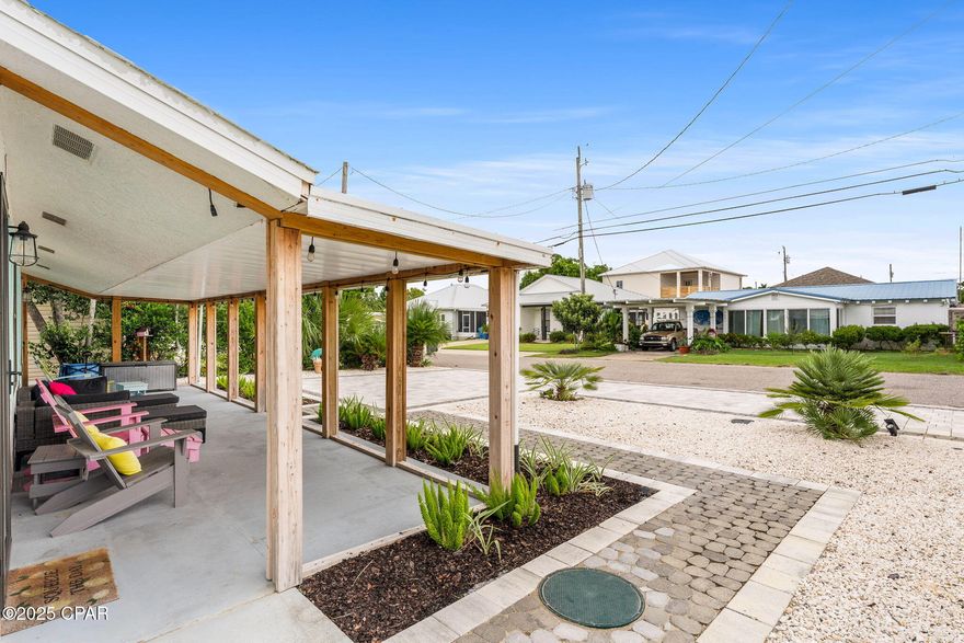 Price reduction to refect todays market condition! Welcome to your coastal retreat, perfectly situated just one block from the sugar-white sands of Panama City Beach. Nestled in the highly sought-after Laguna Beach neighborhood, this fully remodeled bungalow blends charm with modern updates.
Inside, you'll find a brand-new kitchen with stainless appliances, fresh paint, updated flooring, and a smartly re-designed layout that now includes an indoor laundry room. The open kitchen offers a convenient breakfast bar, ideal for casual dining or morning coffee. Two generous bedrooms and two full bathrooms with tub/shower combos provide comfort for family or guests.
Step outside and enjoy low-maintenance landscaping with new pavers, a welcoming covered front patio, and an outdoor shower—perfect after a day at the beach. This home also comes fully furnished, making it a true turnkey opportunity.
Located on a direct street to the beach, you're only a five-minute walk from the shoreline, and just a short drive to the excitement of Pier Park, the charm of Scenic 30A, and local favorites like Carousel Market and Thomas' Donuts.
Whether you're searching for a vacation getaway, rental investment, or permanent beach home, this bungalow checks all the boxes.