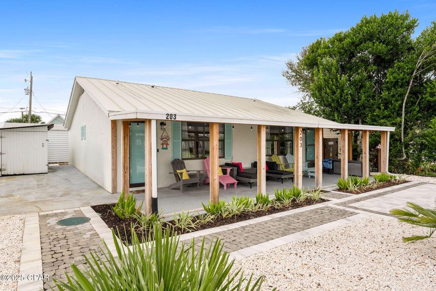 Price reduction to refect todays market condition! Welcome to your coastal retreat, perfectly situated just one block from the sugar-white sands of Panama City Beach. Nestled in the highly sought-after Laguna Beach neighborhood, this fully remodeled bungalow blends charm with modern updates.
Inside, you'll find a brand-new kitchen with stainless appliances, fresh paint, updated flooring, and a smartly re-designed layout that now includes an indoor laundry room. The open kitchen offers a convenient breakfast bar, ideal for casual dining or morning coffee. Two generous bedrooms and two full bathrooms with tub/shower combos provide comfort for family or guests.
Step outside and enjoy low-maintenance landscaping with new pavers, a welcoming covered front patio, and an outdoor shower—perfect after a day at the beach. This home also comes fully furnished, making it a true turnkey opportunity.
Located on a direct street to the beach, you're only a five-minute walk from the shoreline, and just a short drive to the excitement of Pier Park, the charm of Scenic 30A, and local favorites like Carousel Market and Thomas' Donuts.
Whether you're searching for a vacation getaway, rental investment, or permanent beach home, this bungalow checks all the boxes.