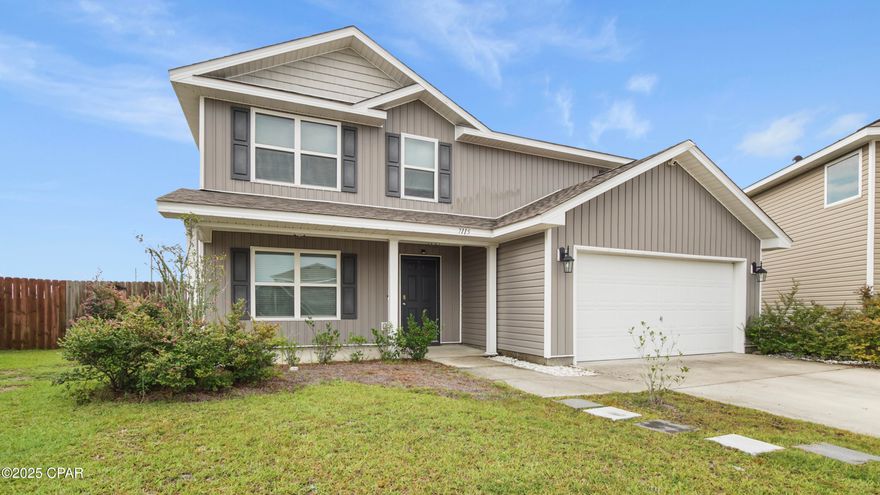 Popular 5 bedroom /2.5 bath; Elle floorplan with an additional flex room just as you enter the home that can be utilized as an office, sitting room, playroom or formal dining room. Open concept living area has an eat-in kitchen with large island, pantry and breakfast area. Just off the living room is the Master suite with en suite featuring a walk-in closet, separate shower and large soak tub. Upstairs you'll find a large second living area, laundry room and 4 additional bedrooms and full bath.