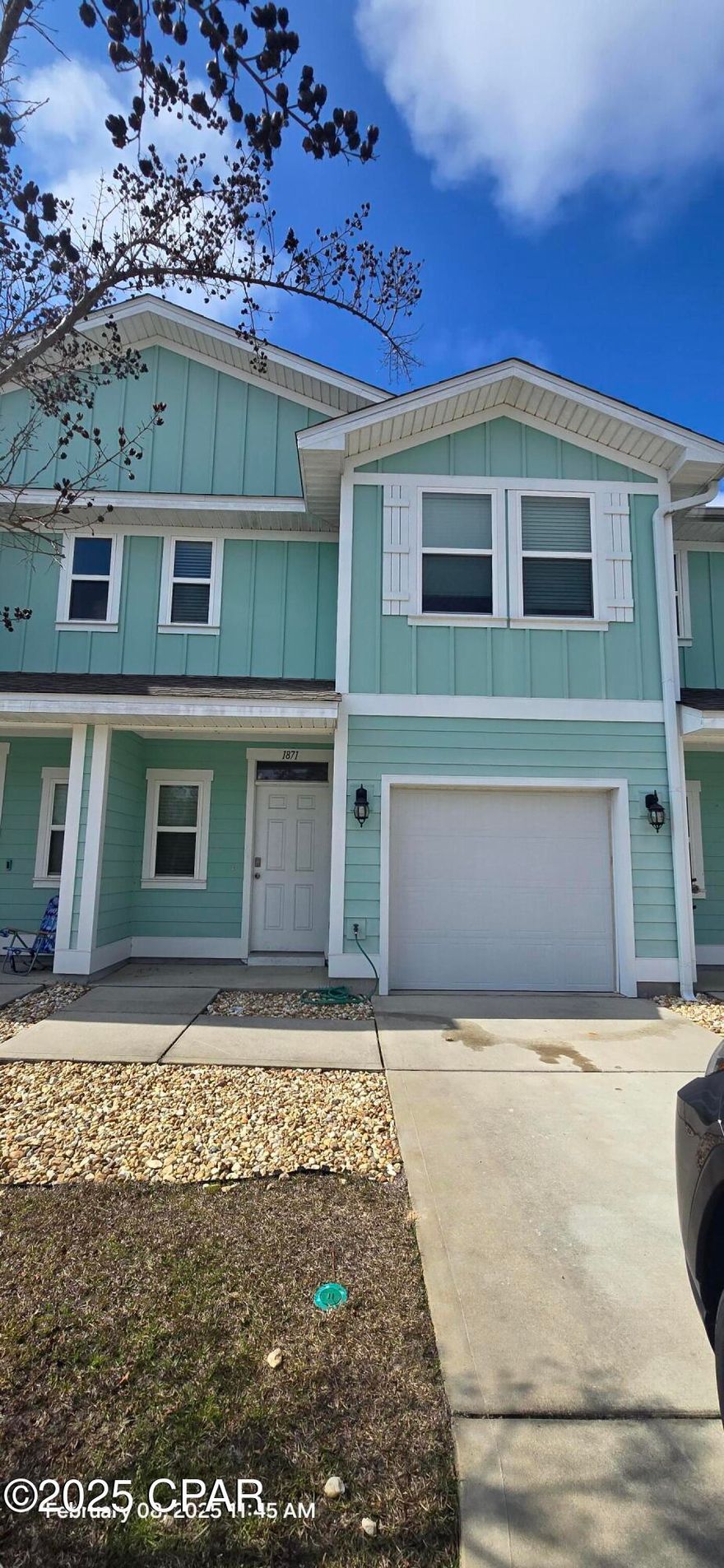 Modern townhome with community Pool located in Hathaway Townhomes features 3 bedrooms 2.5 baths, garage Vinyl Plank Flooring, stainless steal appliances with open floor plan.  All bedrooms are located upstairs with the master bedroom featuring a walk-in closet, master bath with double vanities and a walk-in shower.  The location is close to the Navy Base, St. Andrews State Park, Recreational Park, and beautiful white sandy beaches.  Enjoy the Beach atmosphere with a private setting.  Rent includes garbage & lawn care. An application is required, and 1 pet is subject to approval with a deposit and fee.