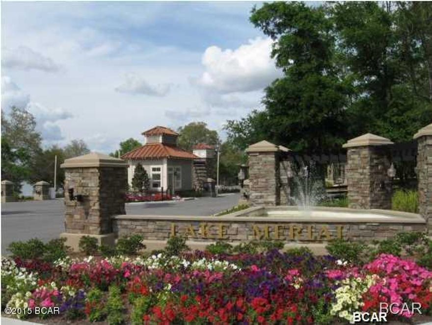 Great Building lot in one of the finest subdivisions in Bay County. Lake Merial is a gated community that features walking trails, 2 lakes, sidewalks and lots of green space. Schools and Fire Department are near by. Only a Limited number of lots remain available. Home prices range from $300,000 to over $400,000. Property is 100x279 with plenty of room for your home and pool. Building restrictions apply. All sizes approx.