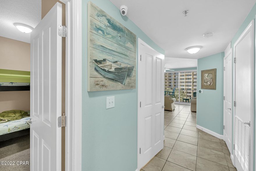 Shores of Panama 523 is a 3 Bed/2.5 Bath condo that conveys fully furnished and Rental-ready, including the polywood furniture on the balcony. The dedicated parking space assignment is on the same floor. Great for investors looking to maximize on rental income with projections of over $83,000 Gross Annual Revenue. Master bedroom has a sliding glass door to the large balcony where you can enjoy the gulf views, sunsets and chirping birds! Highly desirable type-L floor plan, directly facing the Gulf of Mexico in Panama City Beach, Florida. Shores of Panama Resort Condominiums are world-renowned for their massive resort-style lagoon pool complete with hot tub and Tiki bars. Other amenities include an indoor heated pool, spa, fitness center, sauna, steam room, and in-resort shopping. Small list of personal artwork items will not convey and a list will be provided soon. New AC system, 3 years ago. New hot water heater 3 years ago, all plumbing compliances with COA verified 3 years ago. Interior repainted within the last year.  All measurements and HOA Fees are deemed correct, buyers should verify if they are important.