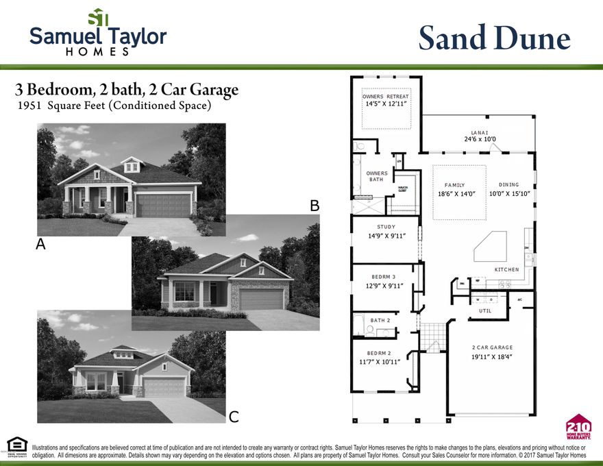 This house is a new construction Model Home Example and not the actual house being built. BRK home shown has custom and optional features. Please ask agent for standard feature list.This home features the Sand Dune floor plan with available A elevation. Excellent opportunity to be in the hottest community on the Beach. WALK TO SCHOOL! Top rated Breakfast Point Academy next to the entrance of this lovely master planned community. LOCATION! Groceries, dining and shopping all within a golf cart drive & only 5 miles from Pier Park. Samuel Taylor homes are truly one of the best constructed homes in Bay County. We build our homes with 2x6 exterior studs vs other builders using 2x4's. Not only is it a stronger home, but this also allows us to put R-19 in the walls instead of R-13.  We also use R- R-38 in our ceilings vs R-30 like most builders. We insulate most of the interior walls to make a very quiet home. SS appliance package is standard along with brushed nickel faucets, security system, 8 ft. doors throughout, granite counters in kitchen and baths, raised vanities with under mounted porcelain sinks, oversized tiles, upgraded carpet with 8 lb. padding and much more.