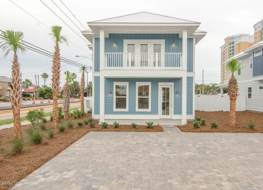 2 MASTER SUITES! This beach house would make the perfect vacation rental or second home. When you enter the home you are greeted with LVP flooring, 10 foot doors & 12 ft ceilings. One of two master suites is located on the ground floor. The MSTR bath showcases a tile shower, granite countertops, & double sinks. Continue down the hall & you will find the spare bath and the laundry area. The living room is a great size with french doors leading to the pool. The kitchen is open to the living room and showcases a large island, granite countertops, stainless steel appliances & white cabinets. Head up the stairs you will find another master suite, the MSTR bathroom has a tile shower & granite countertops. There are two spare bedrooms, a spare bath with granite countertops & a bonus/bunk room.
