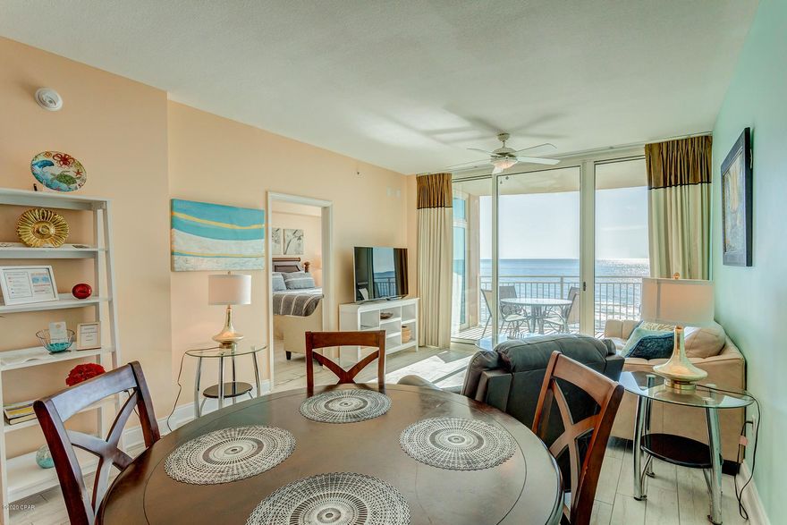 Arguably the nicest condominium in Panama City Beach, Aqua boasts gorgeous units, beautiful pools, including an indoor/outdoor pool, owners' lounge, workout facility, covered parking, 24 hour security and so much more! This one bedroom condo is located on same floor as walkover from garage, has a master bedroom overlooking the Gulf of Mexico, huge custom built walk-in shower in the master bathroom,  a separate bunk room, over 1,000 square feet of space, and no carpet! New A/C, washer/dryer installed recently. Aqua is located in close proximity to Pier Park with access to restaurants, shopping and entertainment. The rental potential for one bedroom units in Aqua is $45K+. Please call for your appointment today! All information is approximate and should be verified by buyer if important