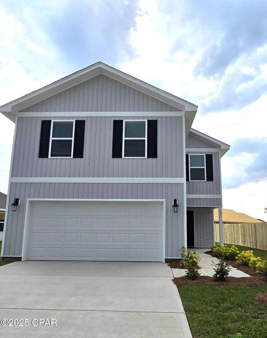 The Aisle floorplan is a two story 4-bedroom 2.5 bath, 1960 square foot home. As you enter the home through the foyer, you will notice the open floor plan. The downstairs features a kitchen that is open to the large living room and dining area. All bedrooms are located on the second level. The primary bedroom features a large bath with dual sink vanity, a large closet and separate shower and soak tub. Interior features of this home include, beautiful EVP flooring, carpet in bedrooms, durable laminate countertops, white cabinetry, and stainless appliances including a smooth top range, microwave and dishwasher. Titus Park is located in Panama City, Florida and only minutes away from Tyndall Air Force Base! This large scale, multi-phase community is centrally located off Highway 390 and just north of Highway 231 and is surrounded by a multitude of shopping centers, restaurants, and is only minutes from the North Bay and St. Andrew's Beaches. Home and community information, association fees (if any), included features, terms, availability and amenities, are subject to change at any time without notice or obligation. Drawings, pictures, photographs, videos, square footages, floor plans, elevations, features, colors and sizes are for illustration purposes only and will vary from the homes as built. Landscaping and furnishings may be decorator items not included in the purchase price and may not be available.