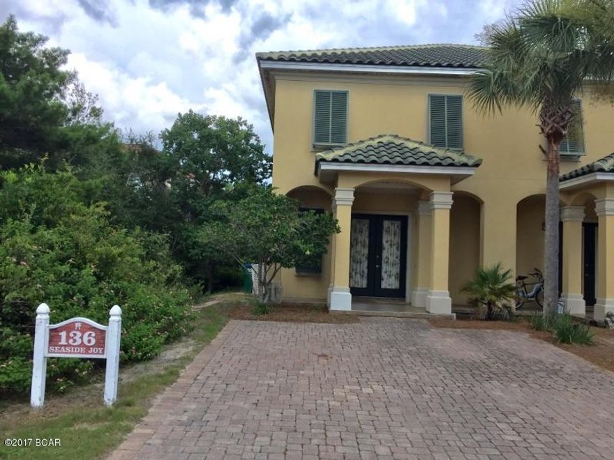 Townhome in gated community and backs up to common green space and tennis court. Located on west end of beach and across the street from private beach access and pool. Fully furnished including washer & dryer and available for lease. 



Three bedrooms with one on first floor; 3 baths, open kitchen with SS appliances, granite, island, & pantry. Tile floors down, wood on stairs and hall, and carpet in bedrooms.



One year lease, tenant pays utilities.No pets. All info is deemed accurate, but Renter to confirm if important.