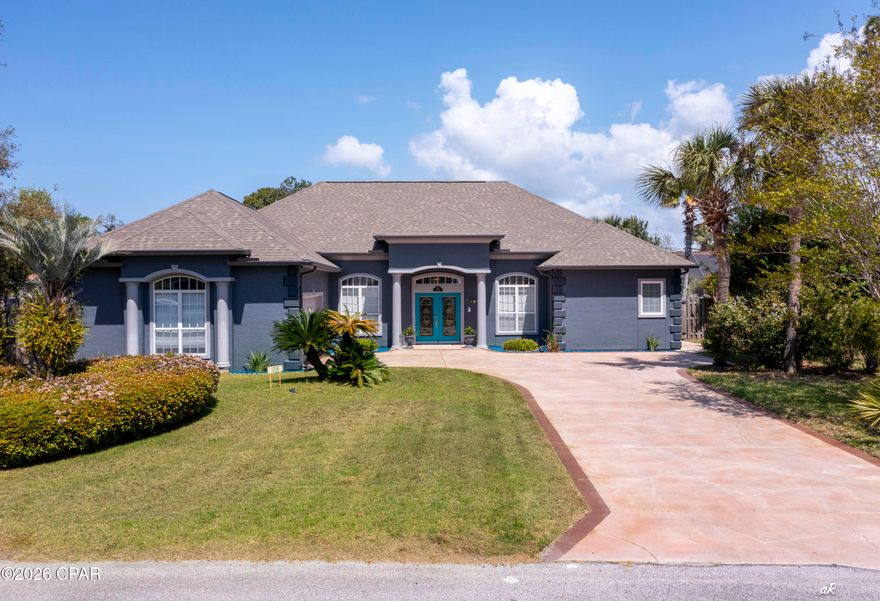 ASSUMABLE VA LOAN at 2.25% -- a rare and valuable opportunity!

Move-in ready and impeccably maintained, this stunning 2,591 SF residence delivers the perfect blend of comfort, style, and thoughtful upgrades. Featuring 3 bedrooms, 2.5 baths, and a dedicated office, the open-concept design is highlighted by soaring ceilings and an abundance of natural light.

Enjoy seamless indoor-outdoor living with a spacious, screen-enclosed pool and patio--perfect for relaxing or entertaining year-round. The beautifully appointed kitchen showcases soft-close cabinetry with elegant up lighting, an oversized breakfast bar, and opens to the inviting family room, where large corner windows overlook the sparkling pool and a cozy fireplace adds warmth and charm.
There is a wood burning fireplace with a beautiful view of the pool and the best part of the pool is that it is heated and enclosed.

A formal dining room and private office both enhanced with custom built-ins and all-new bookshelves flank the foyer. The expansive primary suite offers a true retreat, complete with a sitting area and direct access to the pool. The luxurious ensuite bath features a soaking tub, updated walk-in shower, and dual vanities. A split-bedroom floor plan provides privacy, with two guest bedrooms connected by a Jack-and-Jill bath, plus a convenient half bath for visitors.

Built for durability and efficiency with 2x6 construction, this home also includes above closet storage, a floored attic above the garage, and numerous recent upgrades throughout.

Recent Improvements & Features Include:

Heated, screen-enclosed pool with new screen, resurfaced finish, and all-new equipment
Newly painted pool deck
Brand new exterior paint
Roof approximately 6 years old
New HVAC system (under warranty)
Bosch dishwasher, new garbage disposal, and newer appliances throughout (except for refrigerator)
Central vacuum
New washer and dryer
Updated showers and new ceiling fans
Porcelain tile flooring in select areas
Epoxy-coated garage floors + new garage door opener

Located in a gated community with security and convenient access near the back gate, this home is ideally positioned close to the West Bay Point exit onto Navy Blvd.

This property truly stands out offering exceptional upgrades, a functional layout, and a highly desirable assumable VA loan. A rare find that combines luxury, efficiency, and value in one beautiful package.