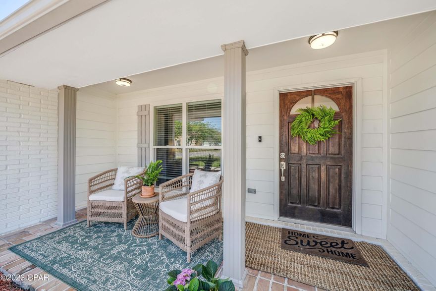 This Updated 3 Bedroom / 2.5 Bathroom home is centrally located in Panama City within the highly desirable ''The Woods'' neighborhood.  The light and inviting home was completely renovated just 3 years ago to include a new roof, cabinets, appliances, floors, bathrooms and a large Laundry Room as well as an Office.  Solar was installed in 2020 and monthly electric bill is $20 to connect to the grid.  The property also has a large 23' x 35' concrete slab within the fenced area where you can easily park your RV, Boat, Jet Skis or Trailer. This home has plenty of space inside and out and is move in ready for you to enjoy. Schedule your showing today!
