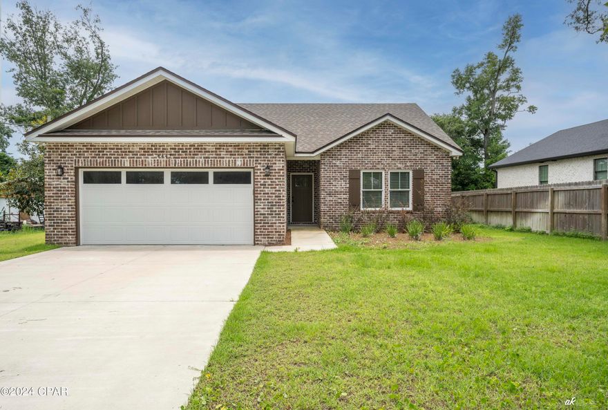 Available in October! Escape to the quiet, serene tranquility of Huckleberry Lane.  This 3 bed / 2 bath home built in 2022 offers a mix of vinyl plank flooring and carpet.  With an open floor plan for the living, dining and kitchen area and upgraded lighting fixtures throughout.  The kitchen features granite counters, brand new high end Frigidaire appliances and lots of cabinet space. The primary bedroom has a large walk-in closet just off the bathroom. Only 15 minutes from shopping and dining in Lynn Haven. Pets considered. Ask us about discounted security deposit for Active Duty Military.