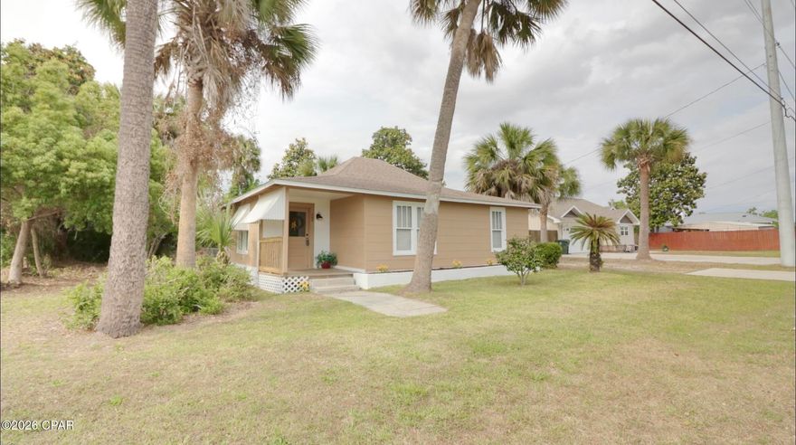 Experience the best of Lynn Haven living in this charming Home, perfectly positioned for a relaxed and convenient lifestyle. Imagine strolling to local restaurants and shops, enjoying the vibrant community atmosphere. With a park and boat access just two blocks away, weekends can be filled with outdoor adventures and water-filled fun!

This 2-bedroom, 1-bathroom home sits on a lovely corner lot, with beautiful magnolia and palm trees for a southern coastal feel. The interior offers a cozy yet functional layout, ideal for comfortable living. Whether you're a first-time homebuyer, downsizing, or looking for a smart investment, this property offers endless possibilities. Don't miss the opportunity to make this Lynn Haven gem your own!

*Some photos are virtually staged
