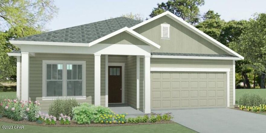 Samuel Taylor Homes new Steel Frame Constructed home with 6'' steel exterior wall framing and a 160 mph wind rating. The Sand Dune Floor Plan offers a big open area living room, dining and island kitchen with 3 bedrooms and 2 full baths, plus a large study. This pond front lot provides room for a nice pool off of the 10 x 24 covered porch. Build yours today by stopping at the new Model in Breakfast Point East located at 806 Breakfast Point Blvd.