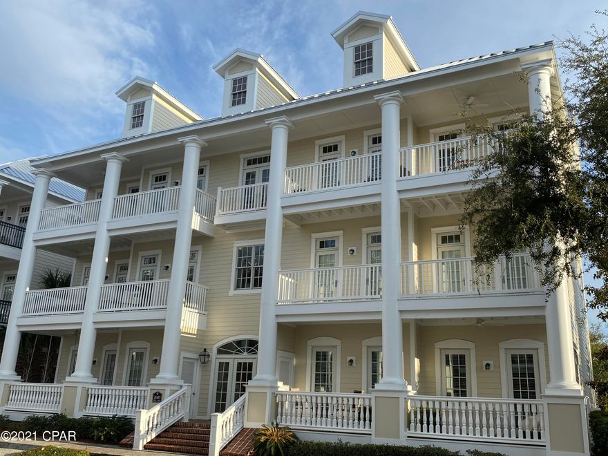 UNDER CONTRACT-TAKING BACKUP OFFERS...2nd Home or Full Time Residence. NO RENTALS ALLOWED IN THE COMMUNITY. Top floor unit is a beautiful 2 bedroom end unit with 2 baths plus large loft that could be 3rd bedroom. Easy elevator access at the rear entry door.  Whether you are enjoying the beautiful sunset views from the covered balcony or the comforts of the Viking professional gas range with large over head vent hood, Bosch dishwasher, Sub Zero built-in refrigerator, clubhouse, fitness center, Bay front swimming pool, granite counter tops, vaulted ceilings and heart of pine flooring and cabinets adorn this end unit condo. And entertaining has never been easier with a built-in beverage station that includes a wine cooler, ice maker, sink and built-in cabi 6' x 9' Owners Storage Area. The master bath has split vanities, soaker tub with separate shower  and a new hot water heater.  The crown moulding is throughout as well as 9' ceilings.  The HOA covers water, amenities, trash, landscaping, boat ramp, and large dock, hurricane and flood insurance.  On-site boat storage is available.  This unit's building exterior has been newly painted as well as the front entrance stair wells.  Plus, a new metal roof.  The bay front community of Waterhaven and all of its amenities are waiting for you.  Call today!