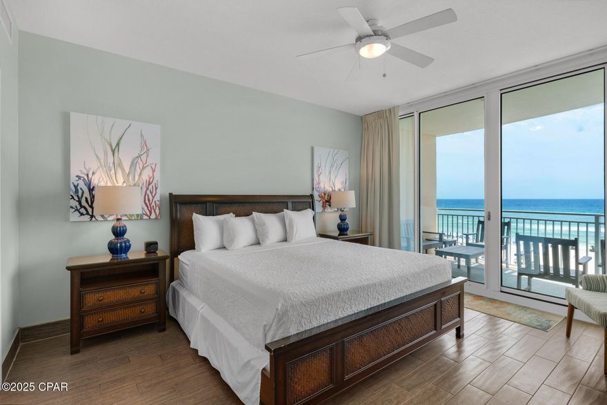 Low Floor! Unit 210 features one bedroom, two bathrooms, and a bunk room. This unit has spectacular over-sized windows that provide panoramic views of the Gulf of Mexico from the master bedroom and living areas. Also featured are porcelain tile flooring throughout, Stainless appliances, new living room furniture, fantastic private terrace, great rental history with on-site management and much more! This unit is turn key and fully furnished with beautiful, quality furniture. Aqua Condo is a highly sought out luxury resort with beach front pools, cascading water features and world-class amenities to include Indoor/Outdoor Pool, Spa, Fitness Center, Fire Pit, Grills, Restaurant and more all within walking distance to Pier Park. What a location to maximize your own and your guests vacation experience. Last 2 years rentals average $50,000.