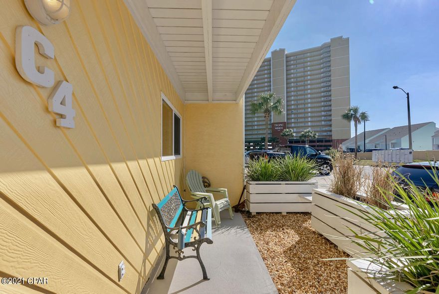 'CURRENTLY UNDER CONTRACT, SELLER ACCEPTING BACKUP OFFERS' No HOA townhome right across from the beach. Two deeded parking spaces.Walk across the street and you have miles of beach to enjoy!

You have stainless steel appliances, quartz counter top, recess lighting, LVP flooring, tankless hot water heater, stackable washer & dryer, French doors that open up to your decks & Patio.

There is a community agreement that allows for he use of the complex pool, trash, castle & internet. It has been a non rental so no rental history. Owner financing available 15% down, 4,75% amortized over 30 yr, 5 year balloon.