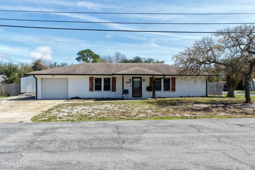 Welcome home to this fully updated 2-bedroom, 2-bathroom brick home situated on a large corner lot in the established neighborhood of North Lagoon Heights. In 2021, the interior was refreshed with fresh paint, durable LVP flooring throughout, updated bathrooms, and a modern kitchen complete with new appliances. Major systems were upgraded in 2023, including a new HVAC system, tankless water heater, garage door, and energy-efficient windows, providing long-term comfort, efficiency, and lower utility costs. Outside, enjoy the large covered deck, spacious fenced yard and 16x10 outbuilding, perfect for storage, a workshop, or extra flex space.
This prime location provides easy access to shopping, dining, top-rated schools, the Naval Support Activity (NSA) Panama City, and the beautiful white-sand beaches of the Emerald Coast. Whether you're looking for a primary residence, second home, or investment property, this turnkey home checks every box.