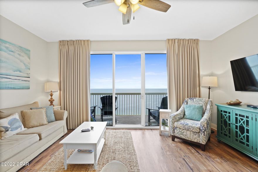 'CURRENTLY UNDER CONTRACT, SELLER WILL CONSIDER BACKUP OFFERS' Come check out this STUNNING penthouse suite view in the stellar Celadon Beach Resort! You can't beat it - this 1 bedroom, 2 bathroom suite comes with a bunk-room in the hallway, all appliances/furnishings included, plenty of space for people to sleep with a large pull out couch, & more! The resort boasts an indoor/outdoor heated pool, jacuzzi, exercise room, & of course you can't miss the easy beach access right outside the door! This penthouse would make an amazing rental unit OR just a sweet escape for anyone who would like to live on the beach full time. Schedule a showing today!