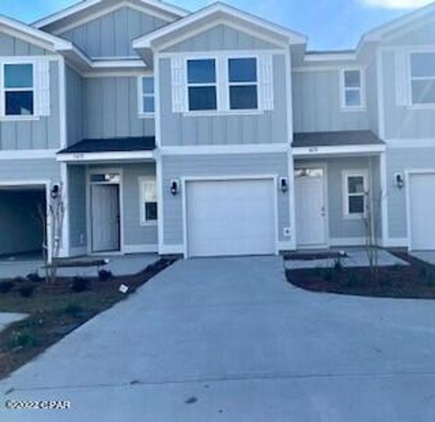 Welcome to Landin's Landing! The Palm plan is a 3 bedroom, 2.5 bath townhome. As you enter, the long entry leads to an open living and dining area. The kitchen has a breakfast bar and is an open concept. This plan features a single car garage and all bedrooms are on the second level. Bedroom 1 has a large bath with walk-in shower and glass door as well as a walk-in closet. The additional bedrooms are situated at the back of the townhome as well as a full bath and laundry area. This is our newest townhome community and it is centrally located in Lynn Haven. This community is close in proximity to schools, shopping and dining. Enjoy the

convenience of having a central mail box station, street lights throughout the community and extended driveways. This home comes standard with a Smart Home Technology package which includes a KwikSet keyless entry, Skybell doorbell, automated front porch lighting, an Echo Dot device, and Quolsys touch panel which can be integrated to control your lighting, thermostat, front door and so much more. 

This home is being constructed with the Zip Sheathing system, providing greater protection than a traditional housewrap from damages due to wind, rain, and extreme weather. A builder 10-year structural warranty is also included.

Pictures may be of similar, but not necessarily of subject property, including exterior and interior colors.