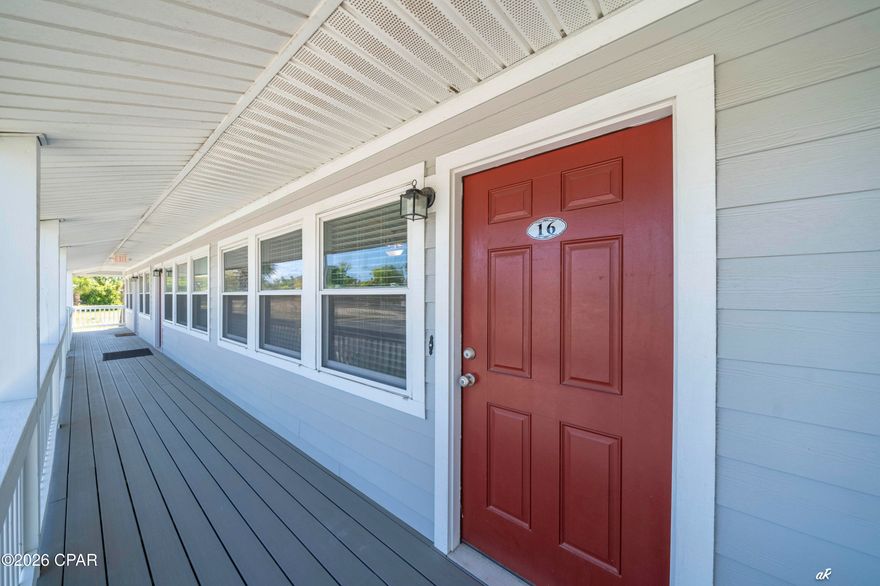 Welcome to 1301 Beck Avenue, Unit 16, a cozy and inviting 1 bedroom, 1 bathroom retreat located in one of the most desirable and walkable areas of town, just steps from the beautiful waters of St. Andrews Bay and the charm of the historic district. This location offers an unbeatable coastal lifestyle where you can enjoy peaceful morning walks along the bay, grab coffee at local cafés, and take in stunning sunset views right outside your door, all while being within walking distance to some of the area's best restaurants, boutiques, and lively nightlife. Inside, the unit features a comfortable and functional layout designed for easy, low maintenance living, with a one bedroom floor plan that provides just the right amount of space for a full time residence, weekend getaway, or investment opportunity. With its prime location, coastal charm, and convenient access to beaches, shopping, and entertainment, this property truly offers the best of both relaxation and accessibility, making it a standout opportunity in a high demand area.