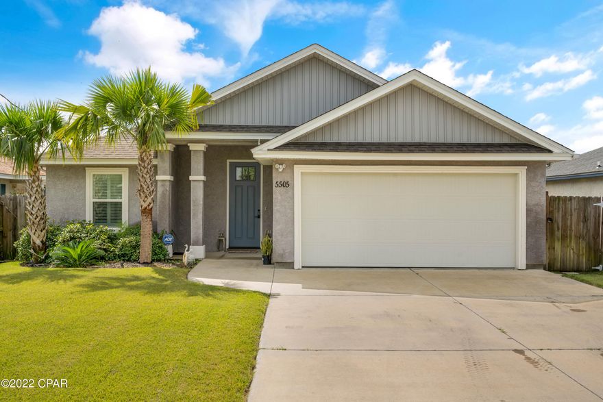 Currently under contract,seller will consider backup offers.This Charming 3BR / 2BA + Bonus Room Beach house is perfectly located in Biltmore Beach, just a short walk to the Beautiful Gulf waters and White Sand Beaches. This home was built in 2017 and only used by the owners as a second home. You will love the large open floor and the amount of Kitchen & Dining space. The Kitchen includes Gorgeous quartz countertops and stainless steel appliances and you will find plantation shutters on the windows throughout.  The Home is currently set-up to easily accommodate up to eight guests, as the Bonus Room has been furnished as an Entertainment / Bunk Room. The Backyard features a covered Trex Deck... A wonderful way to enjoy the outdoor beach life! Biltmore Beach i a popular location for locals and vacationers alike, just a few quick blocks to the beach and close to the Grand Lagoon boat ramp! So, whether you are looking for a vacation rental or your own beach home this is one you won't want to miss! All Dimensions are Approximate and should be verified if Important.